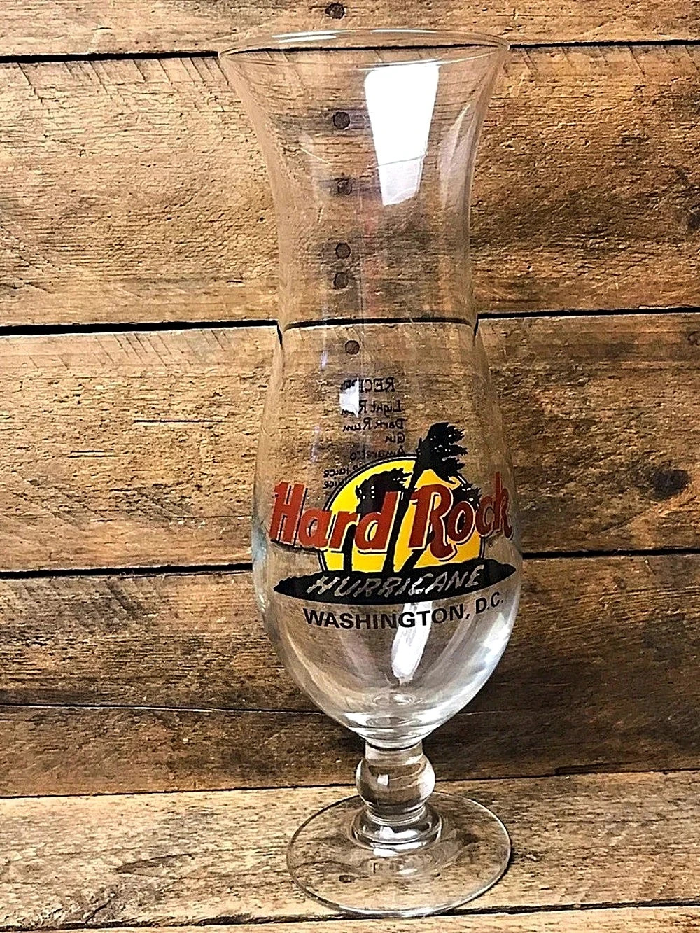 Hard Rock Cafe Washington D.C. Souvenir Hurricane Glass. Hurricane Glass